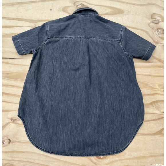 MADEWELL Denim Short-Sleeve Button-Up Shirt Women’s Black SIZE XS (Quality) - Picture 7 of 9